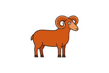 bighorn sheep cartoon vector illustration