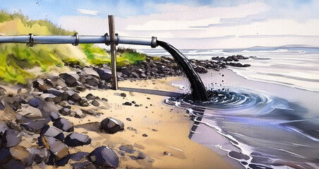 Fototapeta premium Polluted Pipeline