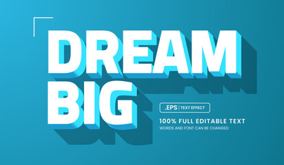 Dream big text effect, editable font style