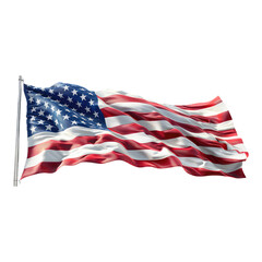 Obraz premium American flag waving on transparent background