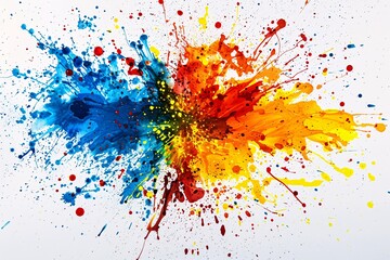 Explosion of Color: Vibrant Abstract Art Print