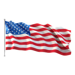 Obraz premium American flag waving on transparent background