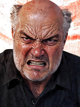 hateful livid furious steaming angry man