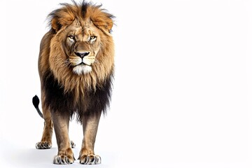 Majestic Lion Portrait with a White Background