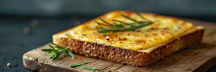 Welsh rarebit, fresh foods in minimal style