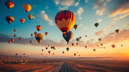 Obraz premium A colorful hot air balloon festival