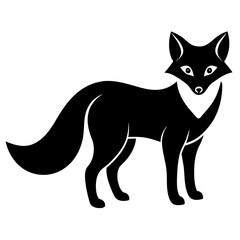 vector illustration of a black and white fox
