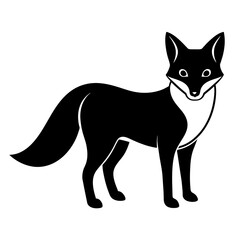 vector illustration of a black and white fox