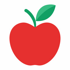 red apple with leaf