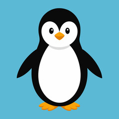 Silhouette penguin on the snow vector, illustration