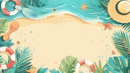 Beach-themed banner featuring a top-down view of the sea.