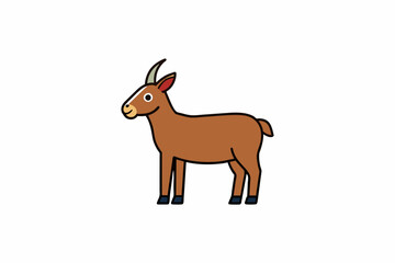 mountain goat cartoon vector illustration