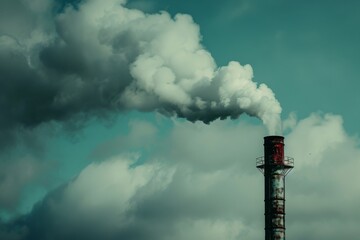 A factory smokestack emitting pollutants into the atmosphere