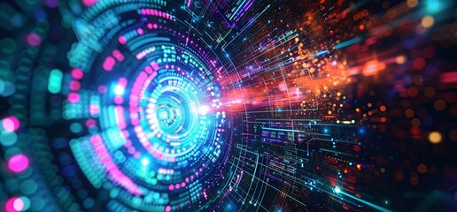Vibrant Digital Art: Abstract Cosmic Patterns