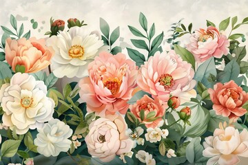 Obraz premium Artistic Bouquet of Flower Illustration