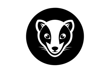 ferret head logo icon silhouette vector illustration