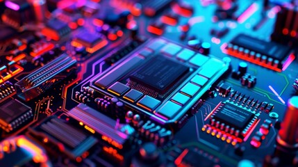 Obraz premium background pcb digital computer