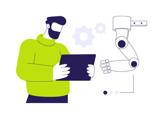 Robotic limb abstract concept vector illustration.