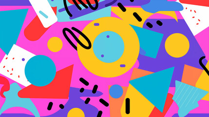 90s Geometric Image, Pattern Style, For Wallpaper, Desktop Background, Smartphone Cell Phone Case, Computer Screen, Cell Phone Screen, Smartphone Screen, 16:9 Format - PNG