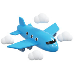 plane flying in the cloud 3d icon holiday illustration
