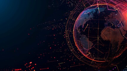 Obraz premium Background digital network in the world