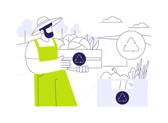 Recycled cardboard boxes abstract concept vector illustration.