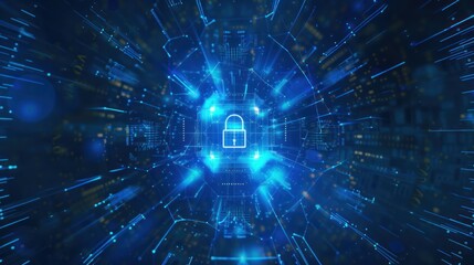 Obraz premium Cyber Security, business technology privacy concept cyber security data protection. , abstract technology background.