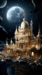 Obraz premium A dreamlike abstract background with surreal landscapes