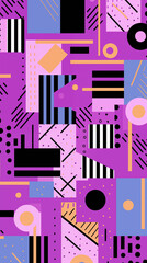 Fototapeta premium Purple Geometric Baby Clothes Image, Pattern Style, For Wallpaper, Desktop Background, Smartphone Cell Phone Case, Computer Screen, Cell Phone Screen, Smartphone Screen, 9:16 Format - PNG