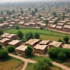 Punjab village road and houses near the grace