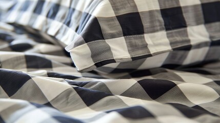 100 cotton bed sheet with gingham checks