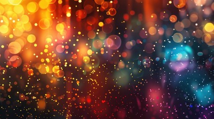 light. Golden Holiday New Year Abstract Background , Glitter With Twinkling Stars and sparks.