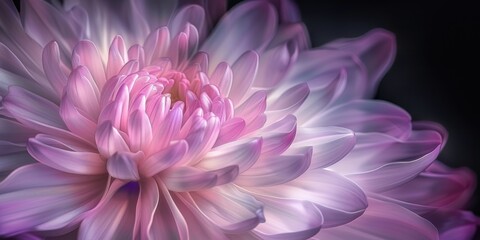 pink and purple chrysanthemum closeup flower, ai