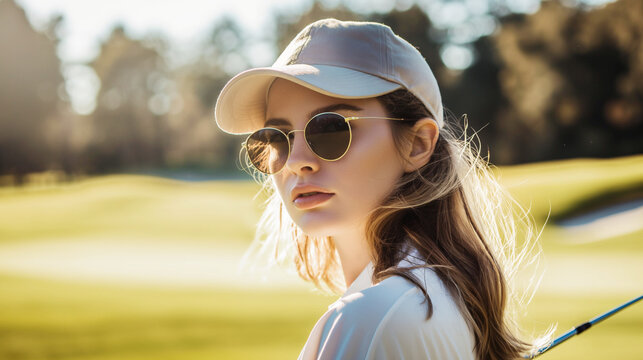 ゴルフを楽しむ若い女性 Young woman enjoying golf