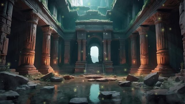 Shrouded in secrecy within remote forests, ancient ruins reveal walls etched with the artistic legacy of past civilizations