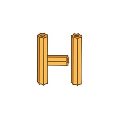 Letter H Churros logo icon vector template.eps
