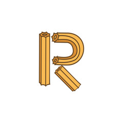 Letter R Churros logo icon vector template.eps