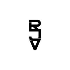 rjv typography letter monogram logo design