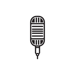 Microphone icon vector design. outline symbol illustration design.