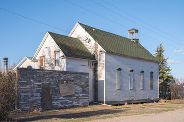 Abandoned wooden church in Gleichen.