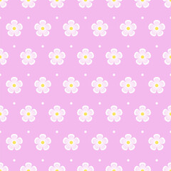 Cute simple girly seamless pattern white flowers