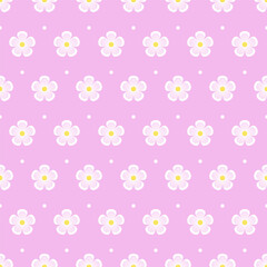 Cute simple girly seamless pattern white flowers