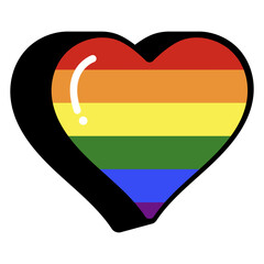 Fototapeta premium Gay pride heart with outline