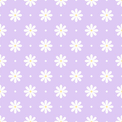 Cute simple girly seamless pattern white flowers