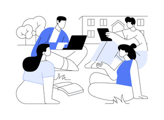 Discussing isolated cartoon vector illustrations.