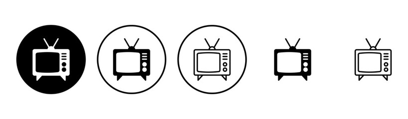 Tv icon set. television icon vector