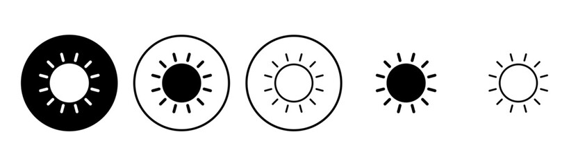 Sun icon set. Brightness Icon vector