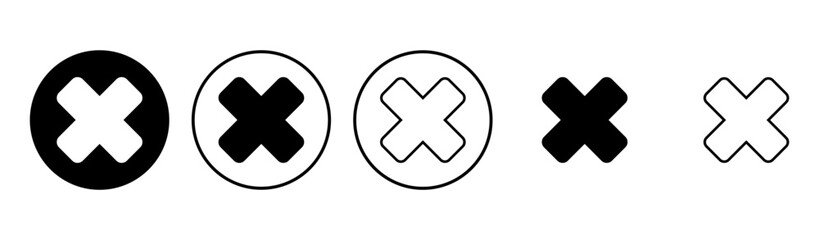 Fototapeta premium Close icon set. Delete icon vector. cross sign