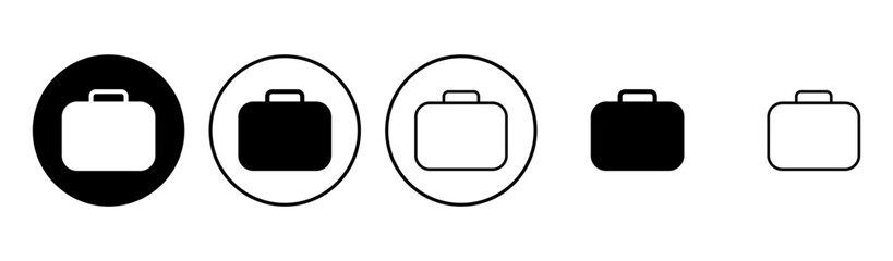 Briefcase icon set. suitcase icon. luggage symbol.