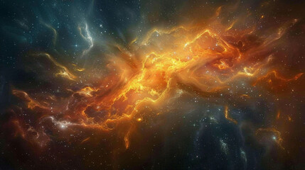 Fototapeta premium Cosmic Tapestry Exploring Nebula and Star Cluster - Celestial Wonders in the Vast Universe